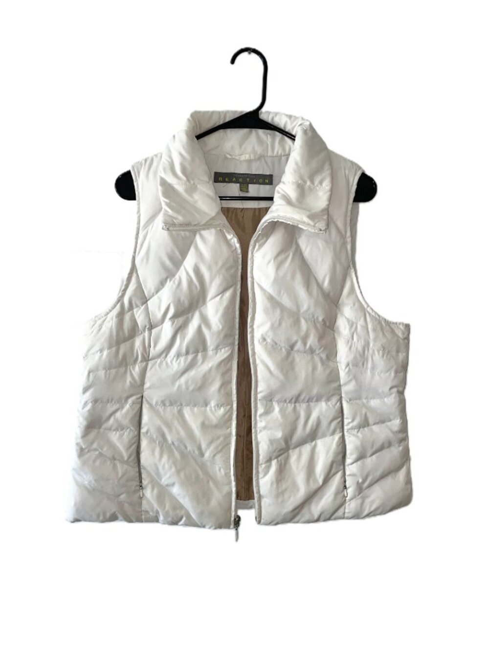 Kenneth Cole Reaction Men's XL White Quilted Puffer Vest Stand Collar Zip